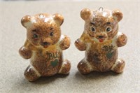 Two Ceramic Teddy Bear Ornaments