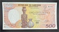 Cameroon 500 FRANCS 1988 P24 . UNC, CM4