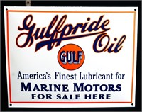 Porcelain 16.25x12.75 Gulfpride Oil sign