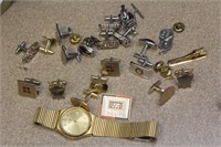 Lot of Cufflinks, Tie Tags, Clips