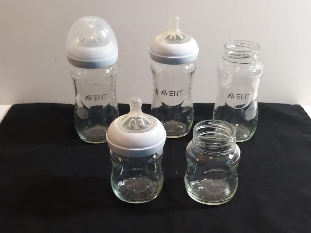 5pc Avent Pyrex Baby Bottles