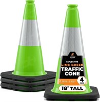 $383 18” Lime Green Traffic Cone - 6" Reflective