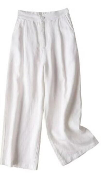 Large fartey Women's Cotton Linen Trousers Baggy F
