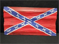 R A Miller Folk Art Painted Confederate Flag