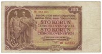 Czechoslovakia100Korun REPLACEMENT STAR Note.RG2A
