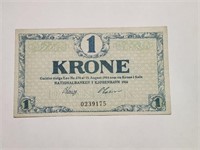 Denmark1Krone Banknote 1916 Choice.est $40.DK3