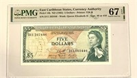 East Caribbean $5 Pick#14h ND(1965) PMG67.EAZ61