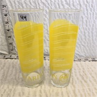 Set of 2 Bacardi Limon Tall Glasses