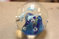 Dolphin Art Glass Paperweight