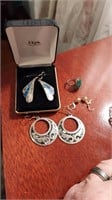 Silver earrings &ring
