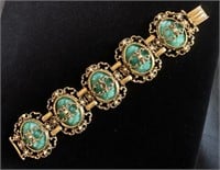 Molded Peking Glass Bracelet Vintage Costume