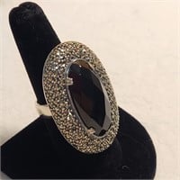 Bold Sterling Onyx Cocktail Ring