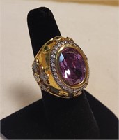 Exquisite Sterling 925 Bold Amethyst Ring