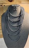 Vintage DaVinci Multi Strand Beads & Earrings