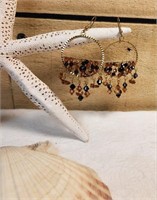 Vintage Hoop and Beads Earrings
