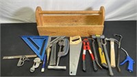 Wooden Tool Box With Tools