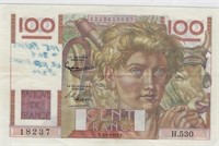 FRANCE 100 Francs 2.1,1953 VF,P-128d.est.$35.FR10