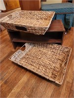 Organizer with two woven trays