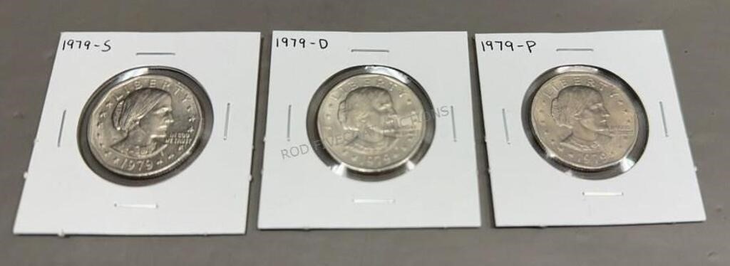 3 - 1979 One Dollar Coins