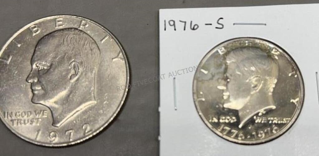 1972 Eisenhower Dollar & 1976-S Half Dollar