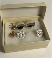 Trifari Earrings &  Vtg Freshwater Pearl earrings