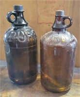 2 - Antique Brown Clorox & Purex Bottles