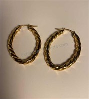 925 Gold Tone Hoop Earrings