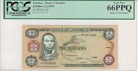 Jamaica $2.1.2.93,PCGS66,Fancy SN.FNJ1