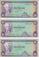 JAMAICA (3 consecutive) $1including Fancy SN.JA1d