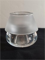 Vintage Frosted Shade Votive Lamp Heavy Glass