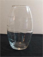 Swirled Ovoid Clear Glass Bud Vase