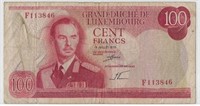 Luxembourg 100 Francs 1.7.1970,P56a VF.est $25.LU2