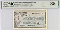 Military Payment Certificate $1 PMG 35 VF.UZ35