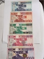 Namibia set 5 UNC $10,20.50,100&200 Dollars.NA2