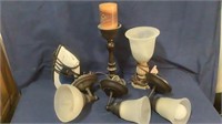 Lamp, Candlestick, Clothes Iron, 3 Light Fixtures