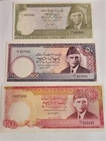 Pakistan 100,50,10 Rupees(100 Error Shift).Pk4