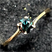 $720 10K  1.20G Blue Diamond Ring
