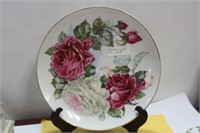 An Antique Bavarian Rose Plate