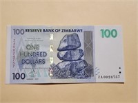 Replacement Note of Zimembwe $100 2007 UNC.ZIa