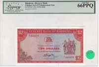 RHODESIA $2 REPLACEMENT STAR NOTE X/1.RD1A