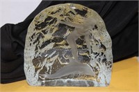 A Signed RM Yates Glass Paperweight