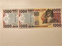 Sierra Leone 1000 Leones 2006 Replacement* x2 .Si4