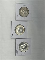 1961 & 1963 Fanklin silver half dollar & 1964