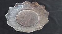 Clear Cabbage Rose Plate Thick Heavy Pressed