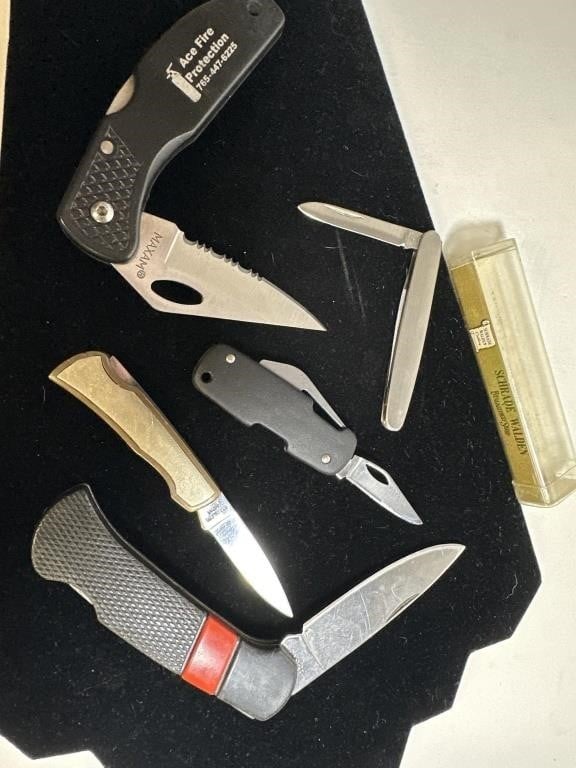 Lot of 5 vintage pocket knives Schrade Maxam