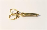 Vintage Zentall Scissors Brooch Pin