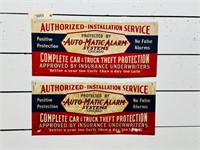 (2) Auto-Matic- Alarm System Advertising Signs