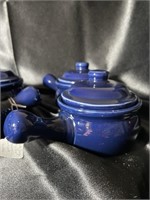 VTG Sango Dining Cobalt Blue Bean Pots w/ Lids