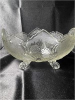 VTG Jeanette Cut Glass Lombardi Footed Bowl