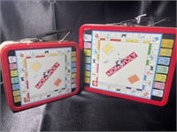 Two (2) Coordinating Tin Monopoly Lunchbox/Purses